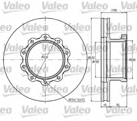 VALEO 187076 Brake Disc